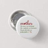 Mutter Zitat Tribute Button (Vorne & Hinten)