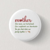 Mutter Zitat Tribute Button (Vorderseite)