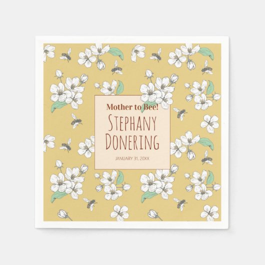 Mutter zu Satin Gold Baby Dusche Serviette (Vorderseite)