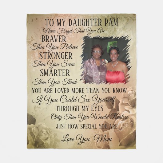 Mutter zu Tochter Foto Fleece Blanket (Vorderseite)
