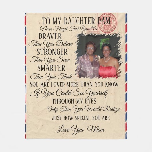 Mutter zu Tochter Foto Fleece Blanket (Vorderseite)