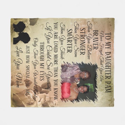 Mutter zu Tochter-Foto Fleecedecke (Vorderseite (Horizontal))