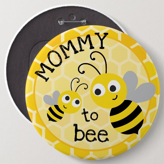 Mutter, zum - Mama zur Biene zu sein Button (Vorne & Hinten)