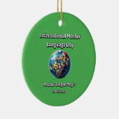 Mutter Zungenmagie. Muttersprachlicher Tag. Keramik Ornament (Rechts)