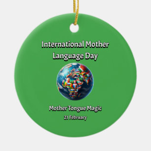 Mutter Zungenmagie. Muttersprachlicher Tag. Keramik Ornament