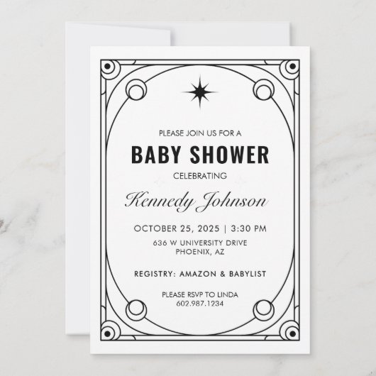 Mutter zur Einladung zur Kinderdusche (Rückseite)