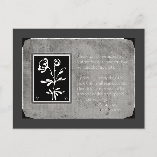 Mutter zur Postkarte der Tochter (Vorderseite)