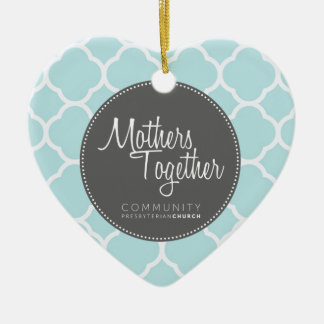 Mutter-zusammen graue Logo-Herz-Verzierung Keramik Ornament