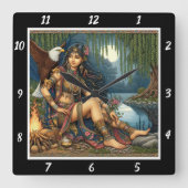 Mutterabende: Eagle's Shadow Star's Brilliance Quadratische Wanduhr (Vorderseite)