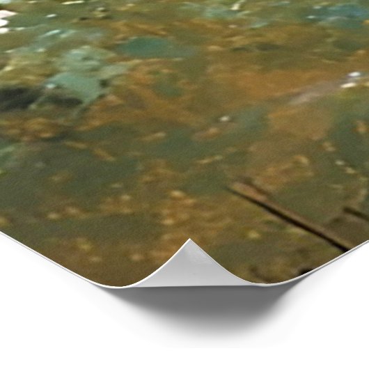 Mutterbär mit Kneipen in einer Waldlandschaft Poster (Ecke)