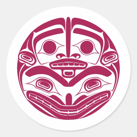 'Mutterbär' Runder Aufkleber (Vorderseite)