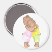 Mutterbär und ihr Cub umarmen Magnet (Vorderseite/Rückseite)