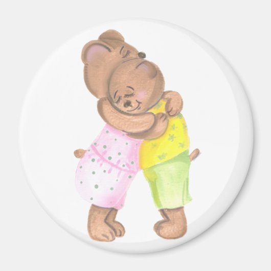 Mutterbär und ihr Cub umarmen Magnet (Vorne)