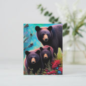 Mutterbär und Junge Postkarte (Stehend Vorderseite)