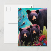 Mutterbär und Junge Postkarte (Vorne/Hinten)