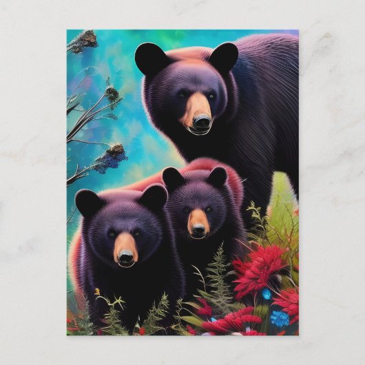 Mutterbär und Junge Postkarte (Vorderseite)
