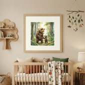 Mutterbär- und Jungtier-Kinderstube Poster