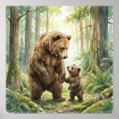 Mutterbär- und Jungtier-Kinderstube Poster (Vorne)