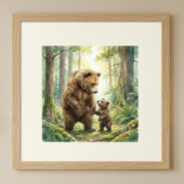 Mutterbär- und Jungtierkrippe Poster