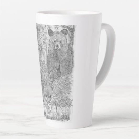 Mutterbär und Kub Latte Tasse (Rechte Ecke)