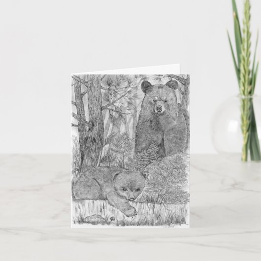 Mutterbär und Küken Karte (Vorderseite)