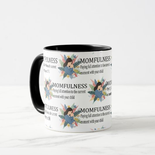 Mutterbewusstseins-Definition Florales Mutterbild- Tasse (Vorderseite Links)