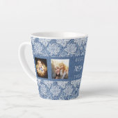 Mutterblauer Denim-Spitzen-Foto-Collage Milchtasse (Linke Ecke)