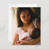 Mutterbrasse Fütternd Neugeborene Postkarte (Vorne/Hinten)