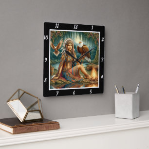 Mutterbräute: Adlergipfel Quadratische Wanduhr