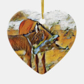 MutterBurro u. Sohn-Verzierung Keramik Ornament (Vorne)