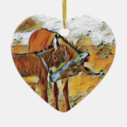 MutterBurro u. Sohn-Verzierung Keramik Ornament (Vorne)