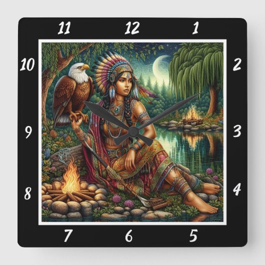 Mutterdämmerung: Adlerhorst Quadratische Wanduhr (Vorderseite)