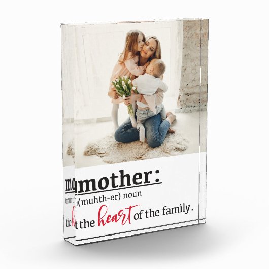 Mutterdefiniertes Herz des Familientyps Fotoblock (Links)