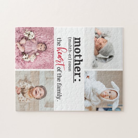 Mutterdefiniertes Herzstück der Familie 4 Foto Puzzle (Horizontal)