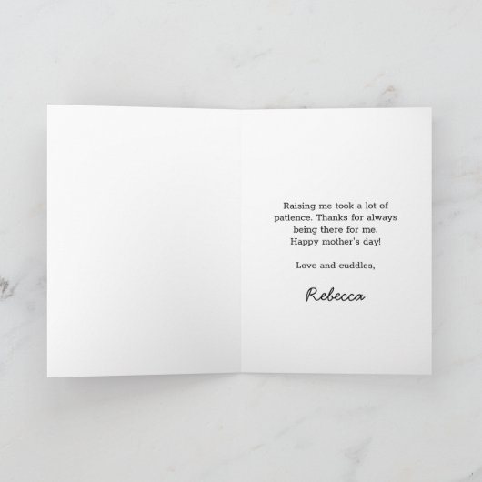 Mutterdefiniertes Herzstück der Familiengrüße Karte (Innenseite)