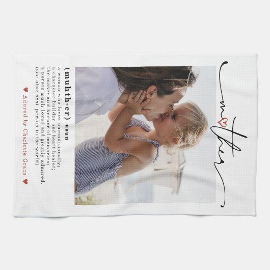 Mutterdefinition | Modernes Minimales Foto Handtuc Geschirrtuch (Horizontal)