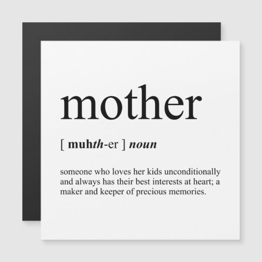 Mutterdefinition Weißes Magnet (Vorne/Hinten)