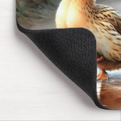 Mutterduck mit Ducklein Mousepad (Ecke)