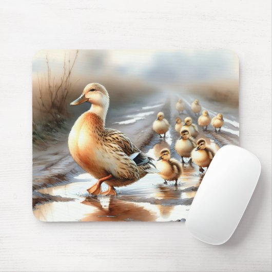 Mutterduck mit Ducklein Mousepad (Mit Mouse)