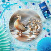 Mutterduck mit Ducklein Pappteller (Party)