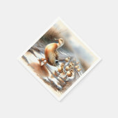 Mutterduck mit Ducklein Serviette (Ecke)