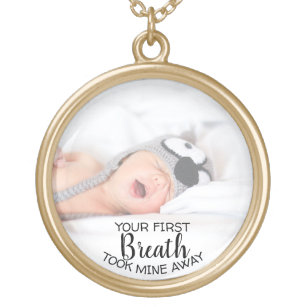 Mutteren-Baby-Foto-Halskette Vergoldete Kette