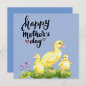 Mutterente und Zeichnend Ducklings Feiertagskarte (Vorne/Hinten)