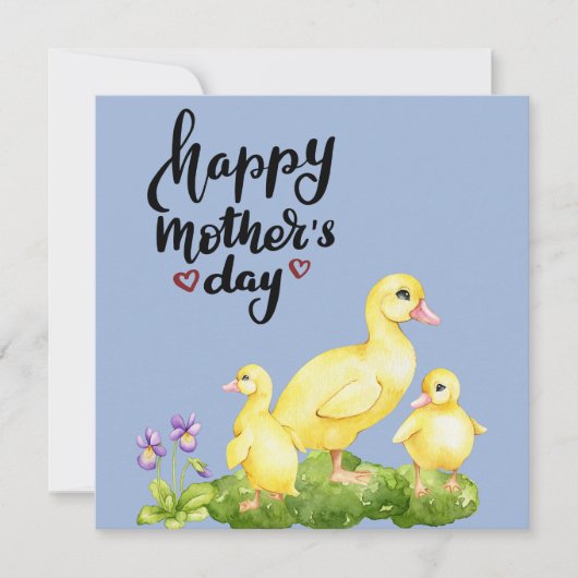 Mutterente und Zeichnend Ducklings Feiertagskarte (Vorderseite)