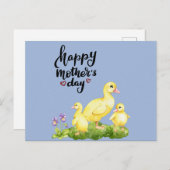 Mutterente und Zeichnend Ducklings Feiertagspostkarte (Vorne/Hinten)