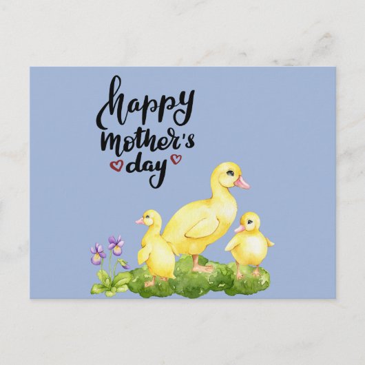 Mutterente und Zeichnend Ducklings Feiertagspostkarte (Vorderseite)