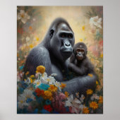 Mutterfarbene Liebe - AI-Image der Gorilla-Mama Poster (Vorne)