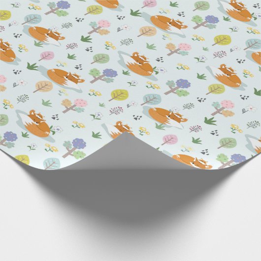 Mutterfuchs Baby Fox schlafen im Wald Geschenkpapier (Ecke)