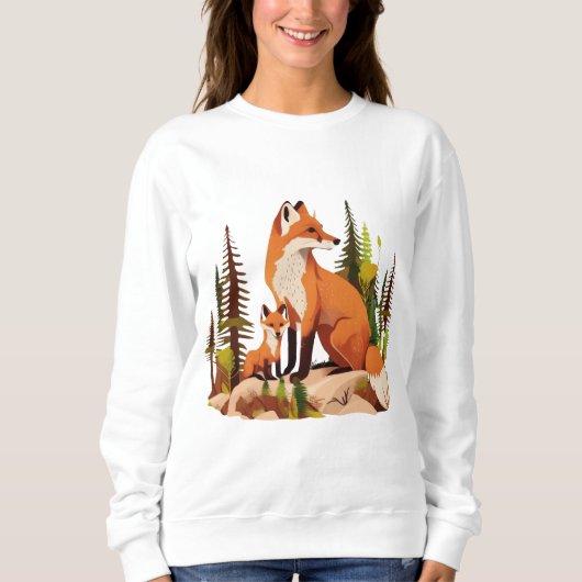 Mutterfuchs und -kit sweatshirt (Vorderseite)
