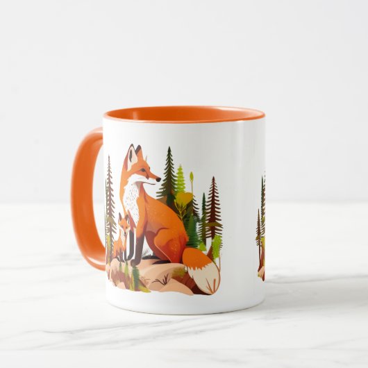 Mutterfuchs und -kit tasse (Vorderseite Links)
